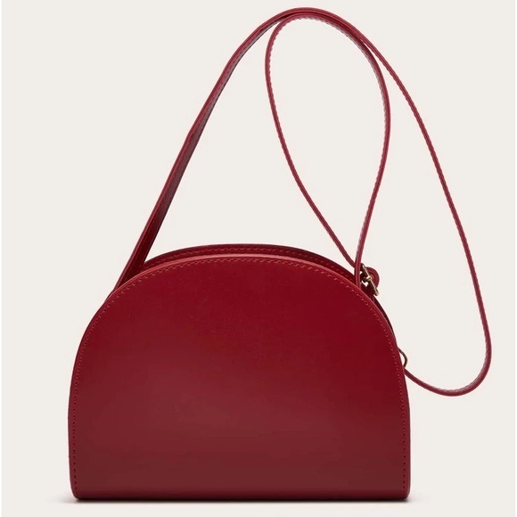 Handbags - Minimalist Saddle Bag In Burgundy NWT